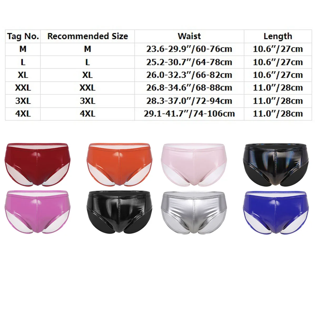 Mens Wet Look Patent Leather Low Rise Bulge Pouch Panties Briefs Boxer Shorts Underwear Swimming Trunks Swimwear