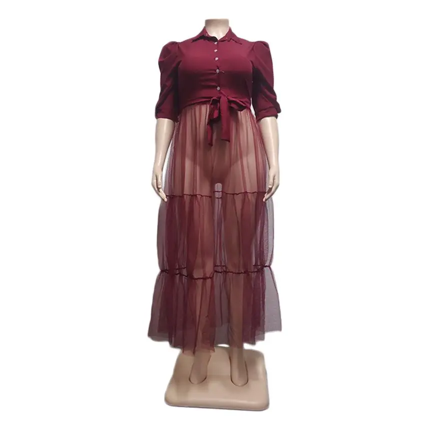 Plus Size Curvy Woman Dress Mesh Pearl Patchwork Fashion Elegant Club Outfit Casual Luxury Gowns 2023 Summer Evening Party Dress