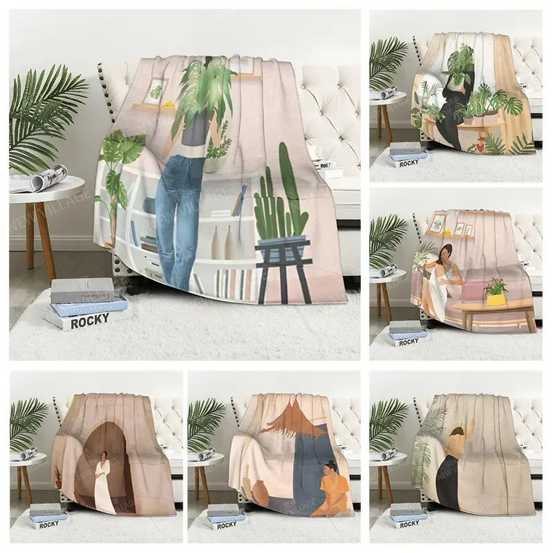 

Plaid sofa for Knee blankets warm winter bed cover throw blanket Decor boho warm fleece Nordic Vintage Morandi Soft and hairy