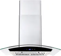30 Inch,  Wall Mount Kitchen Hood with Ductless Convertible Duct, Stainless Steel Chimney and Baffle Fil 1