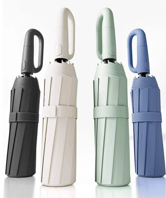 UV Protection UPF50+ Automatic Folding Sun Umbrella with Stylish Loop Buckle
