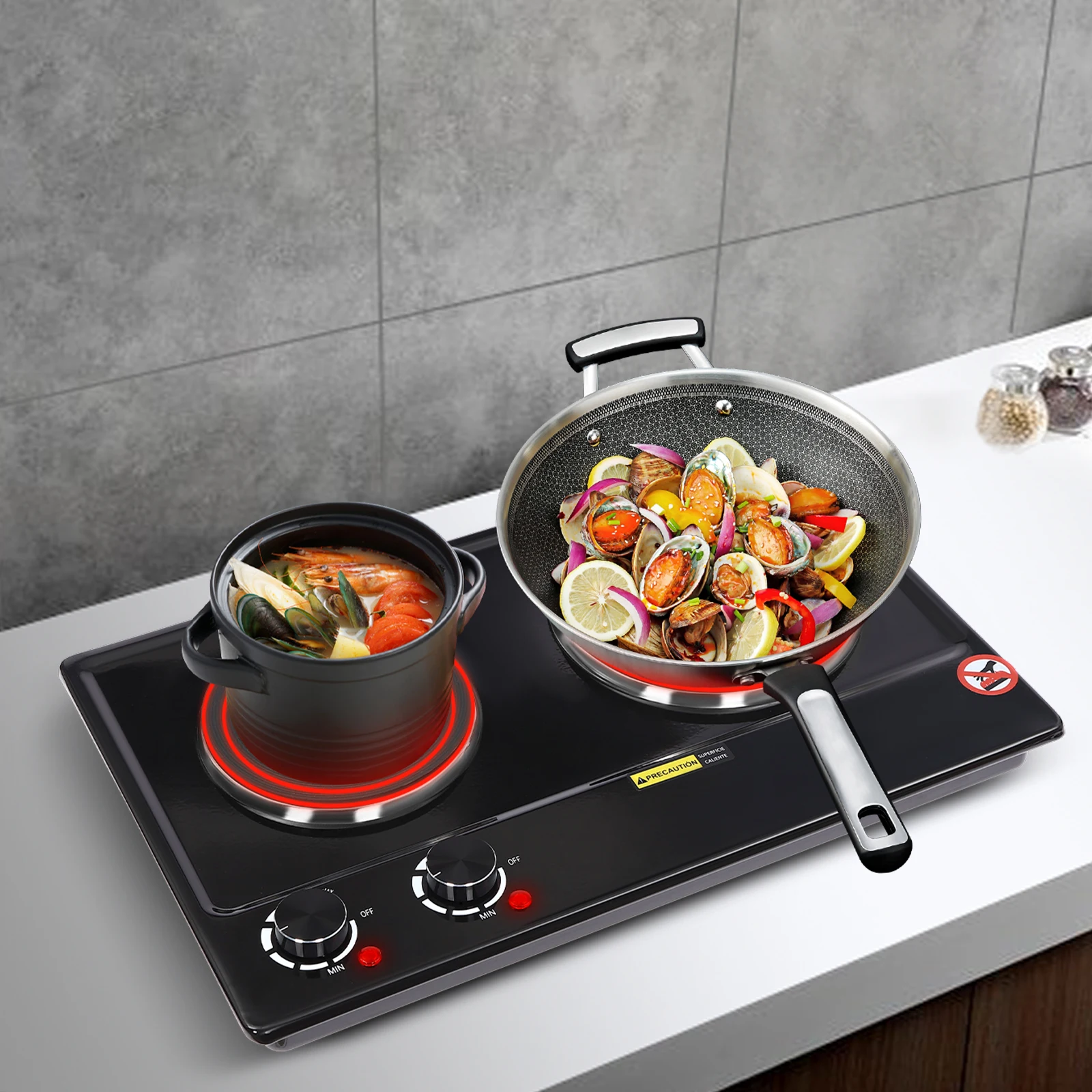 Cuisinière Électrique 2500W — Double Feu Infrarouge Sf1fc6e411b7f41059dc32d6be18e04daK
