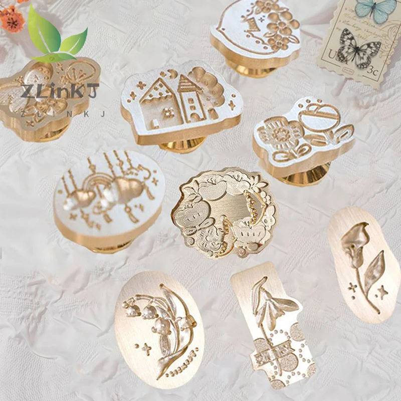 Vintage Stamps Print Head Flower Series Wax Seal Head Stamp Sealing Wax DIY Scrapbooking Cards Envelopes Invitation Decor wax seal stamp wooden stamp wedding stamp embossed stamp