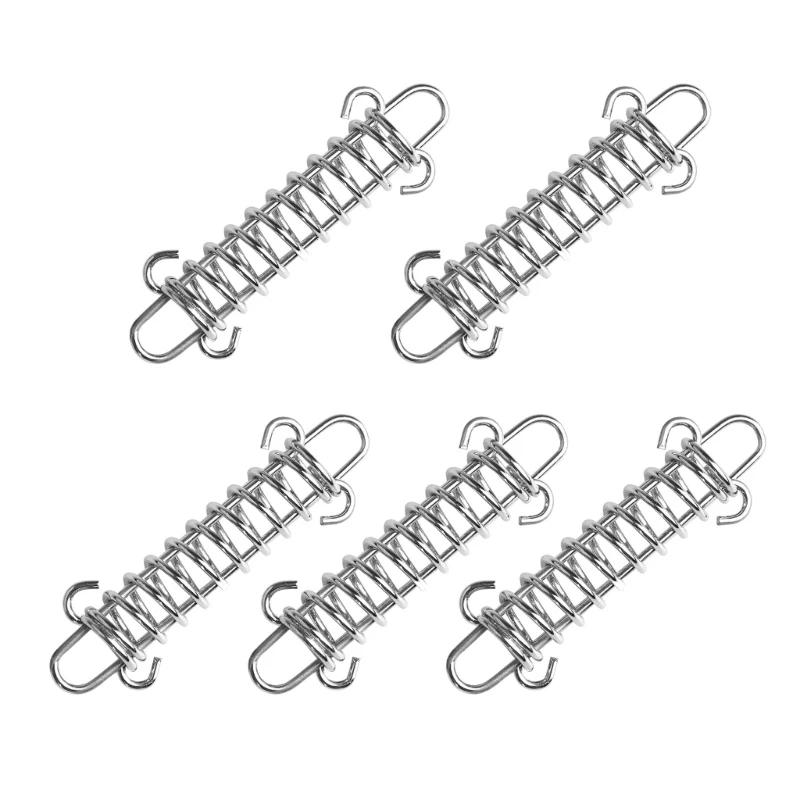 

5PCS Stainless Steel Wind Rope Buckle Spring Hook Buckle Tent Tightener Fixed Hook Rope Buckle Camping Accessories