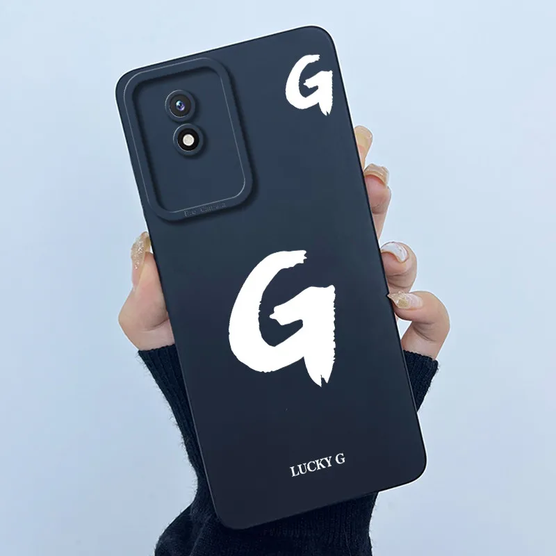 Lucky Initial Letter Silicone Soft Phone Case - Stylish Protective Bumper Cover