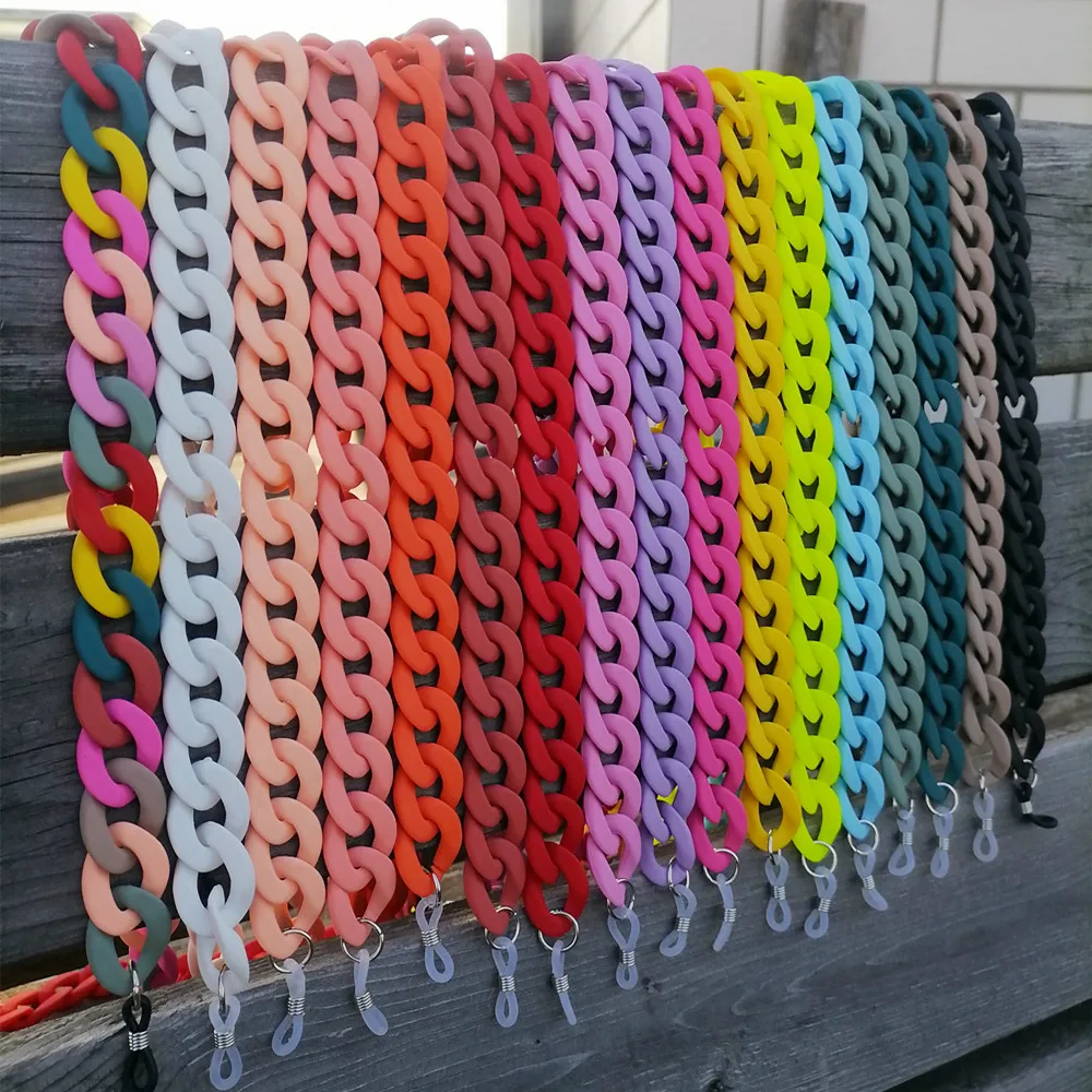 FishSheep Fashion 2022 New Acrylic Sunglasses Chains Lanyard For Women Colorful Matte Mask Chain Strap Holder Cord Accessories