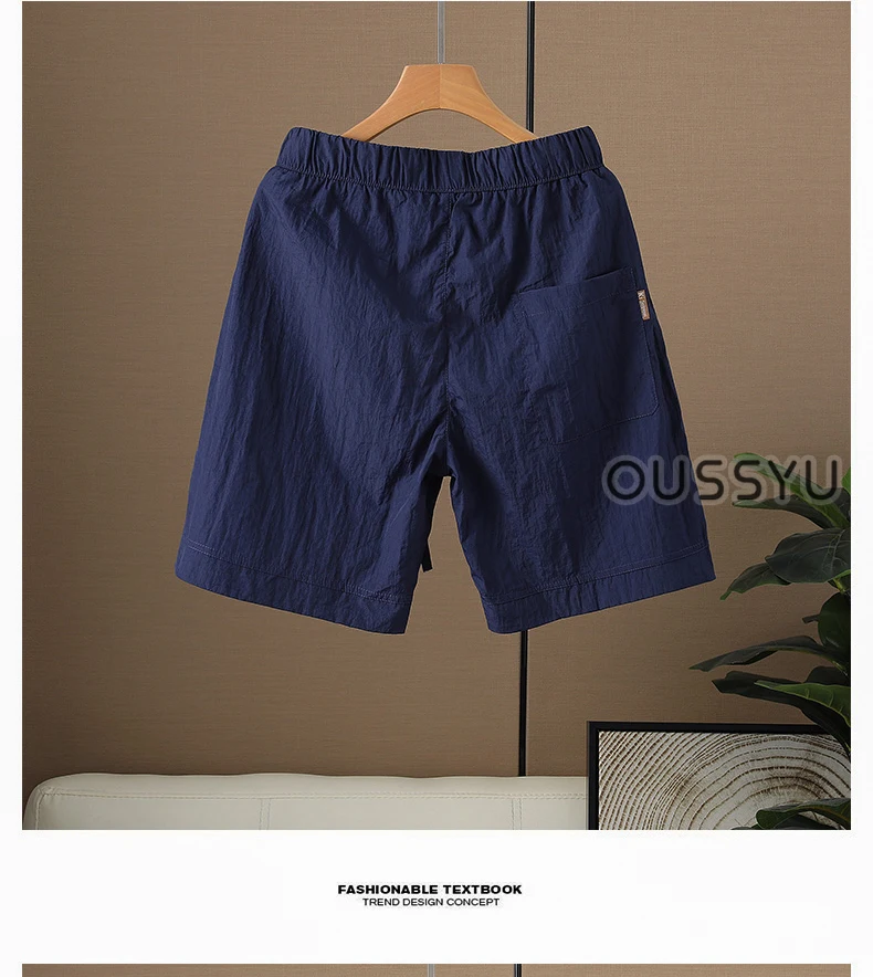 Markenkleidung Sommer Dünne Herren Outdoor Schnelltrocknende Wander-Shorts Elastischer Bund Kordelzug Cargo Freizeit-Shorts Khaki Grau Blau – Detail 12