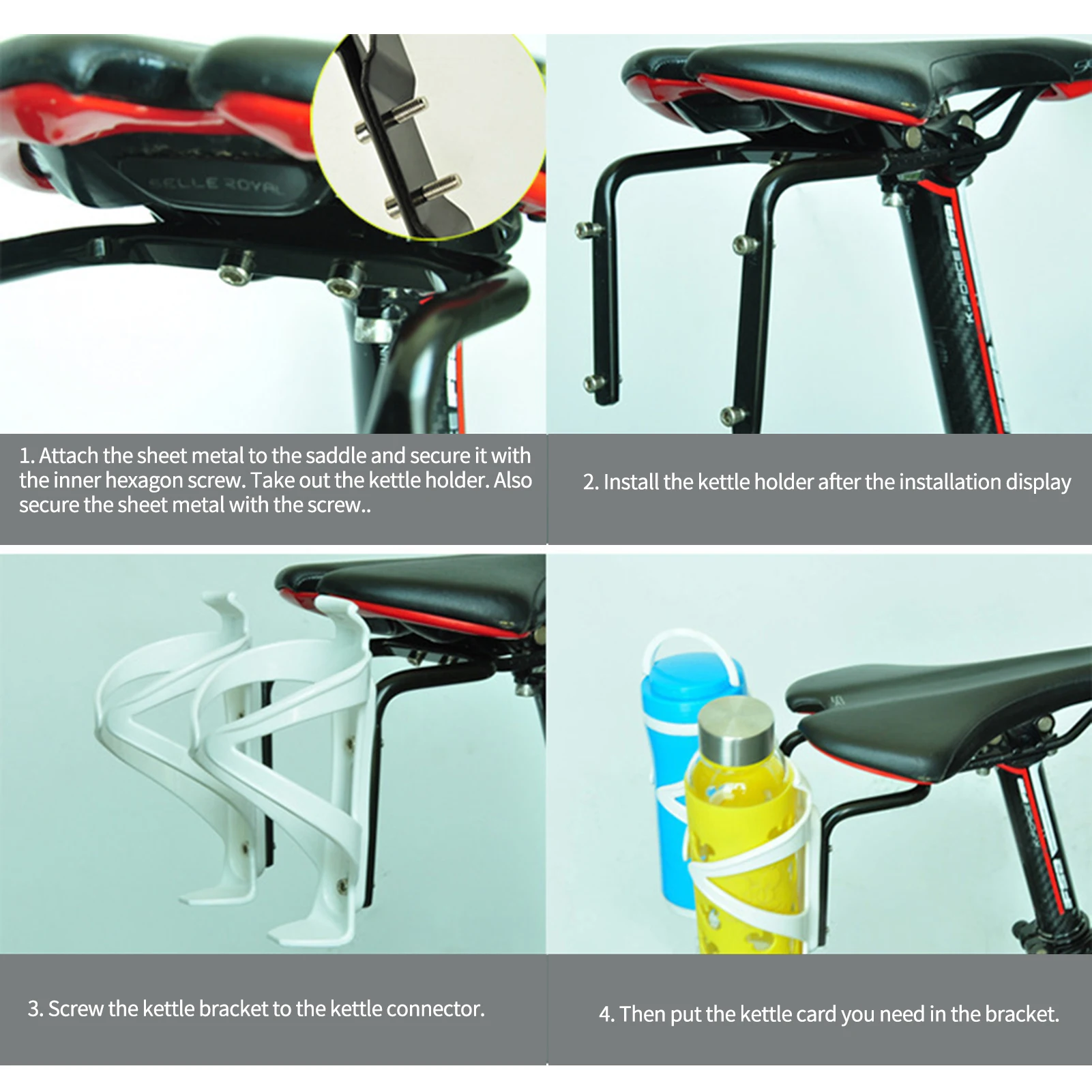 stabile Gepäckhalterung für Fahrradsattel-Tasche-Rohrhalterung zur Befestigung ohne Tasche 5