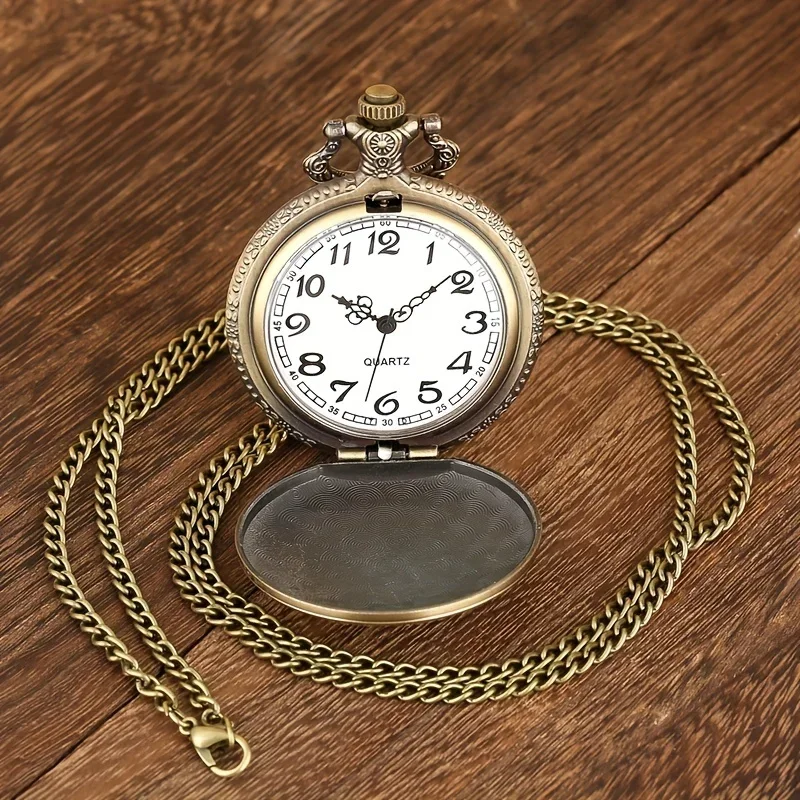 Men's Vintage Bronze Sailboat Pocket Watch Necklace - Stylish and Functional Timepiece