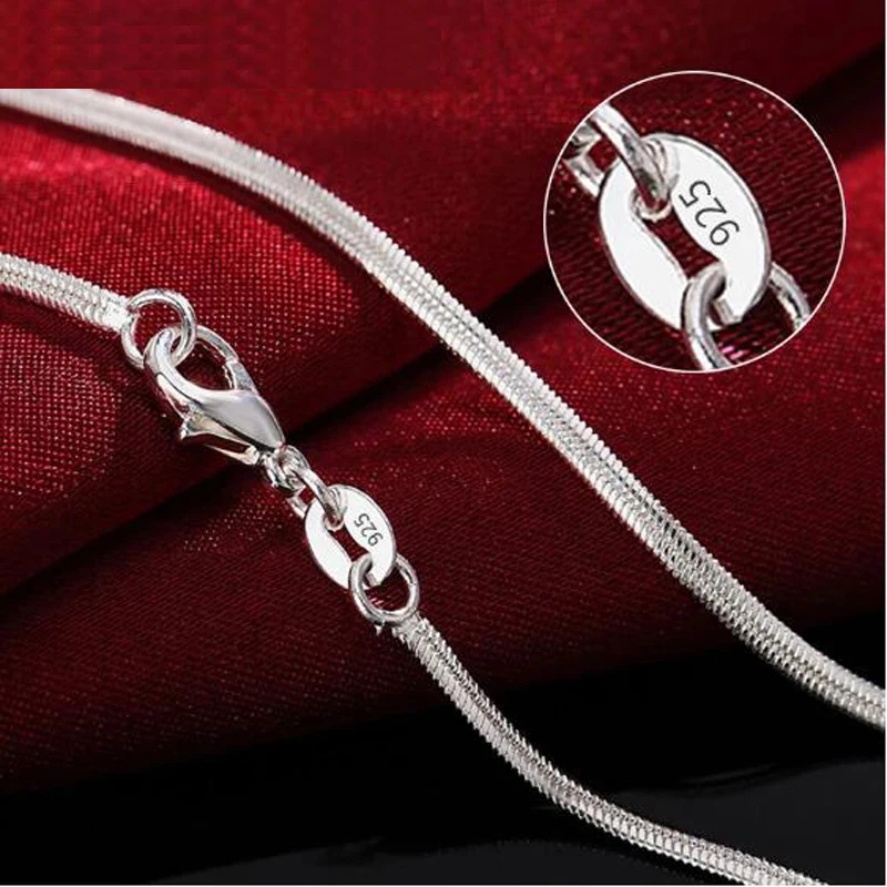 925 Sterling Silver Hollow Round Snake Chain Women Men Long Necklace 40 45  50 55 60 65 70 80 CM Width 1.2 1.6 2 MM - AliExpress