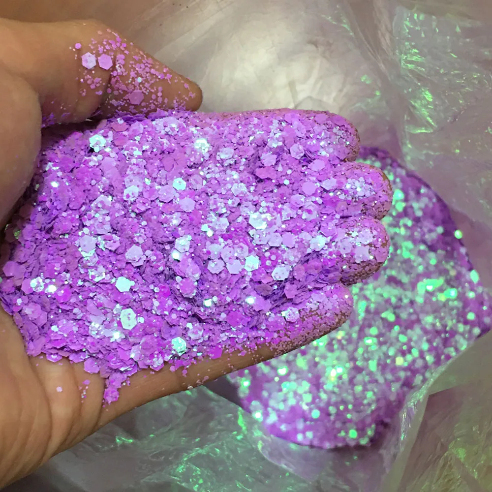 Nail decoration 10g holographic mixed hexagon glitter flakes