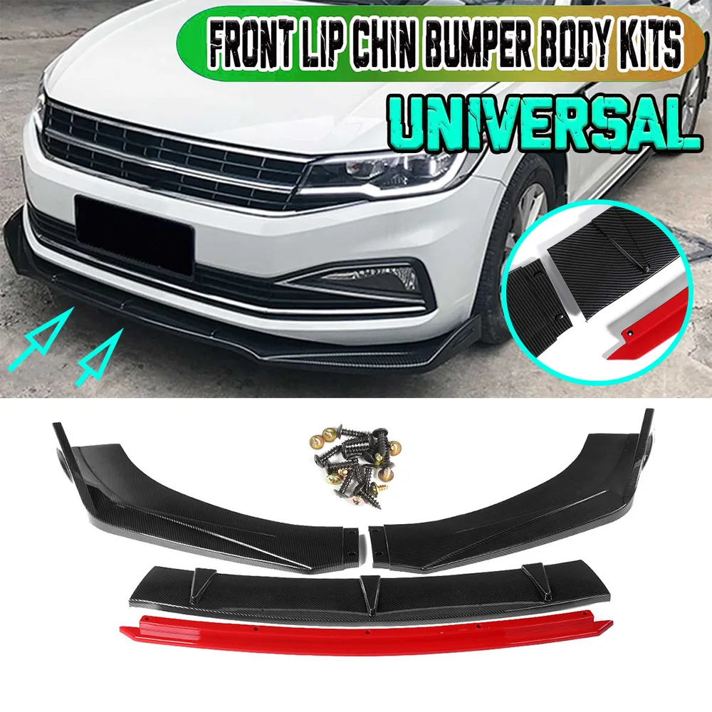 4X Auto Paraurti Anteriore Lip Spoiler Body Kit Diffusore Splitter Diffusore Guard Spoiler Per Audi A3 A4 A5 A6 A7 A7 A8 Q3 Q5 Q7 Rs5 Rs6