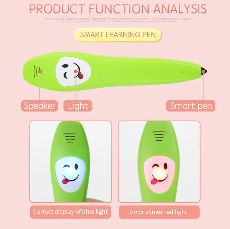 Baby English Educational Voice Reading Machine Book Smart Reading Pen Children Studay Papers Learning Animal Toys Language Kit 2