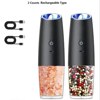 Rechargeable Salt & Pepper Grinder, Type-C Charging Salt & Pepper Grinder, Universal Household Kitchen Appliances for Home 1