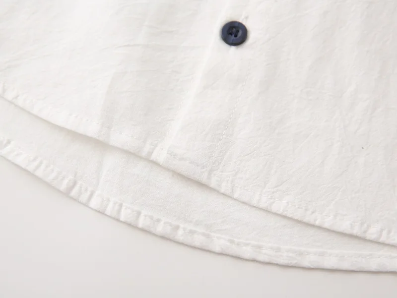 جديد 3-12 سنة ربيع الخريف الفتيان قميص بلون واحدة الصدر الوقوف طوق كم طويل قميص للأطفال الأطفال القطن قميص