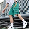Casual 2024 Summer Shorts For Men's Fashion Printed Loose Knee-Length Pant Trouser Sport Outwear Elastic Waist Drawstring Jogger 3