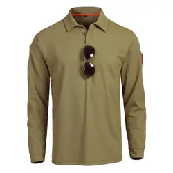 Men's Quick Dry Oversized Long Sleeve Tactical Sports Pullover - XXXL (Khaki)