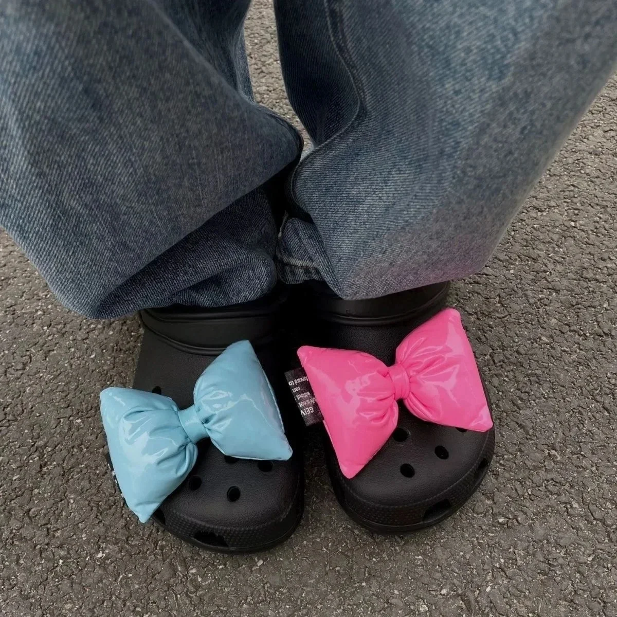 Bunte Schleifenknoten-Charms für Sandalen, niedliche Schuh-Charms, DIY Damen-Clogs, dekorative Schnalle, neue modische Schuhschnalle
