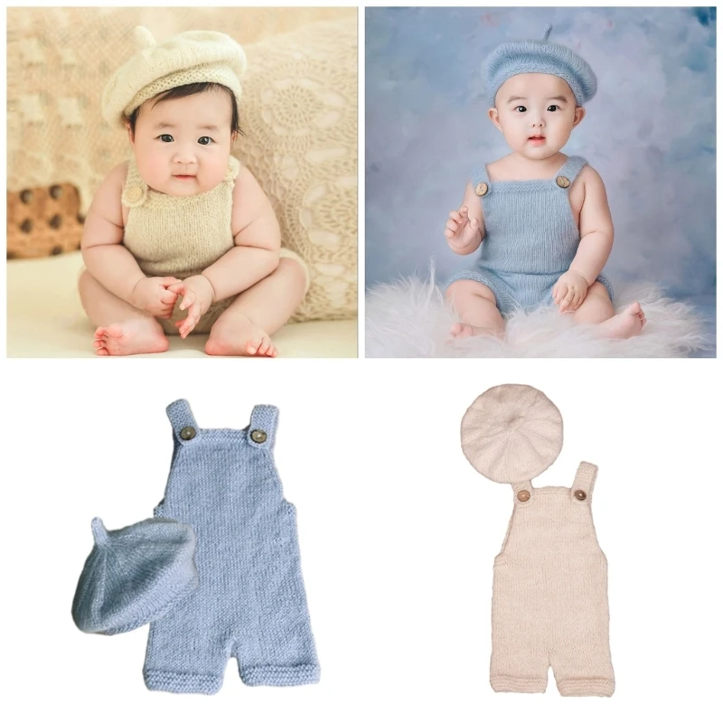 

Newborn Photo Costume Beanie Hat Jumpsuit Baby Shower Gift Photography Clothes