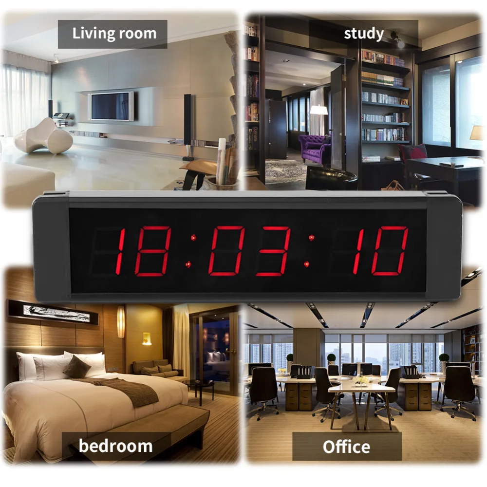 8.2inch Remote Control Led Display Electronic Clock Stopwatch Interval Timer Precision Wall Clock For School Gym Training Timer 6