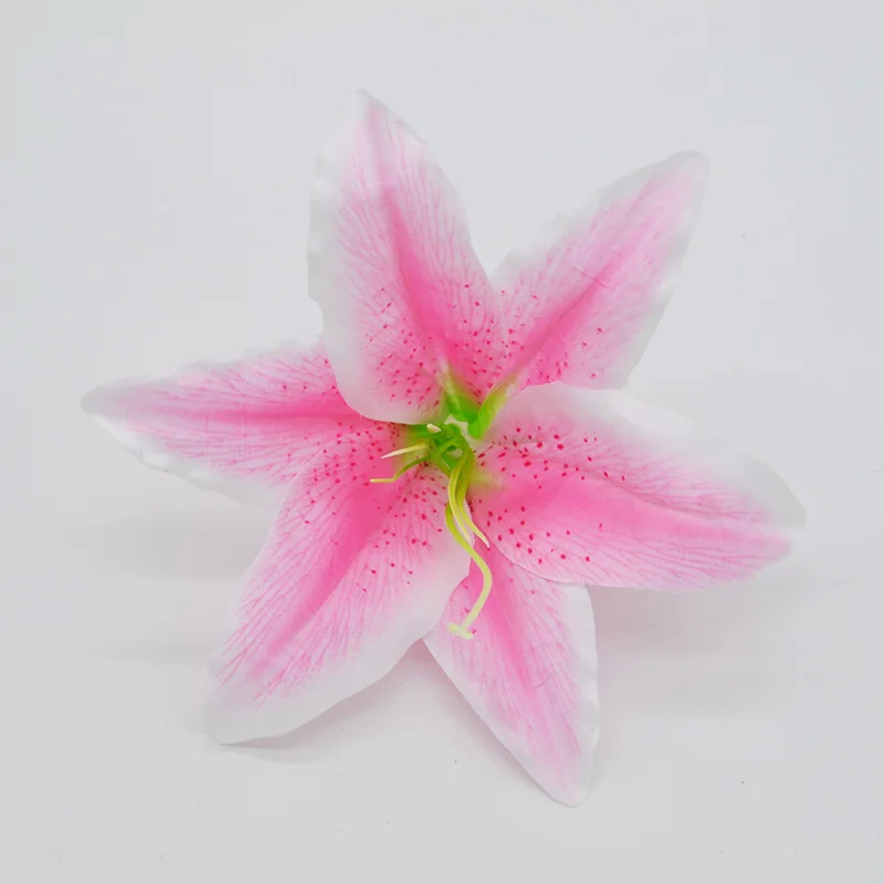 10pcs/lot 18cm Silk Lily Artificial Flower Head For Wedding Decoration DIY Garland Decorative Floristry Fake Flowers