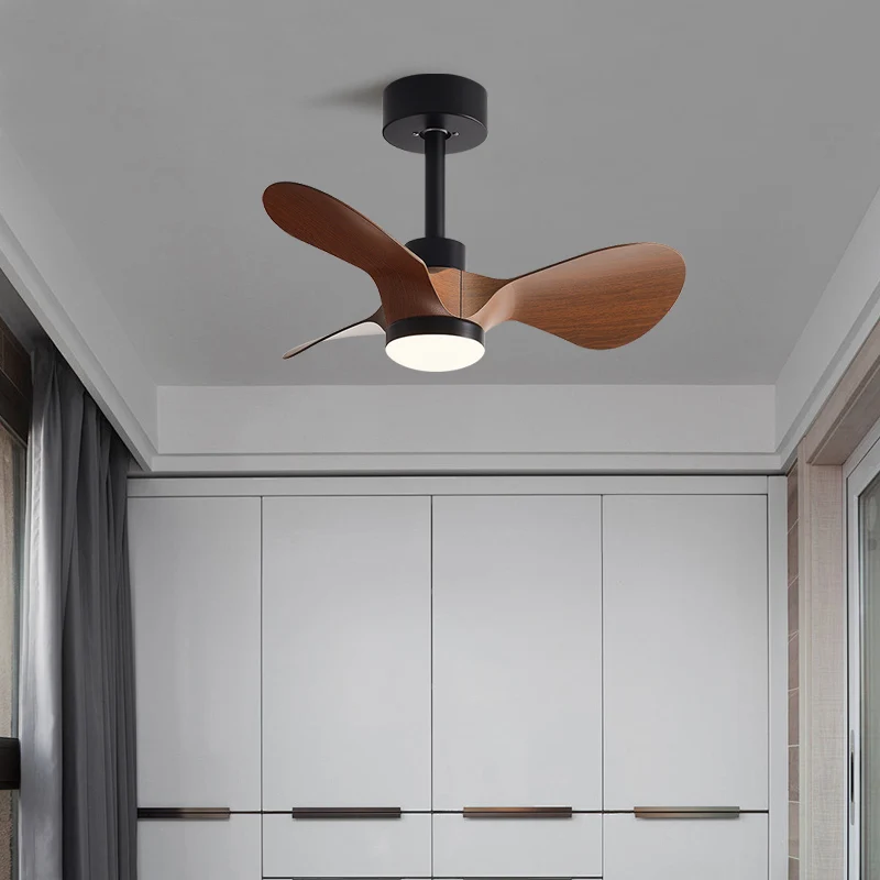 20 24 Inch Ceiling Fan 3 Blades Boom Industrial ABS Ventilator With Variable Light Remote Control for Home Office Decoration