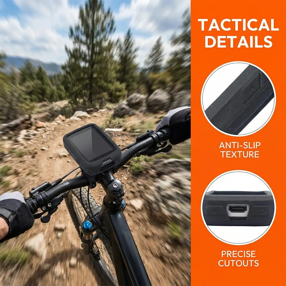 Silicone Soft Edge GPS Bike Computer Protective Case with Screen Protector Film