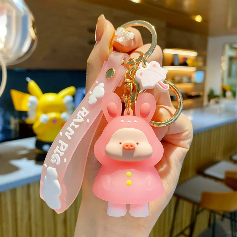 Creative Capybara Keychains Cute Firefly Doll Keyrings For Car Keys  Accessories Pink Pig Funny Keychain Kawaii Bag Pendant 2023 - AliExpress