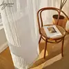 Korean White Tulle Curtains For Living Room Crumpled Sheer Curtain For Bedroom Solid Color Voile Kitchen Drapes Blinds Customs 1