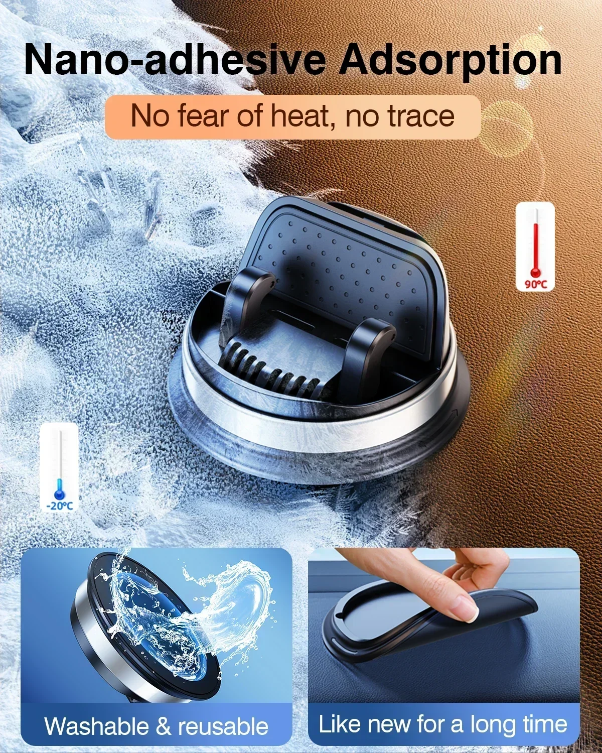 Eary Car Phone Holder Mount Dashboard 360°Rotatable Tablet Stand Universal Car Bracket for iPhone 15 Pro Max/14/13  Samsung S24