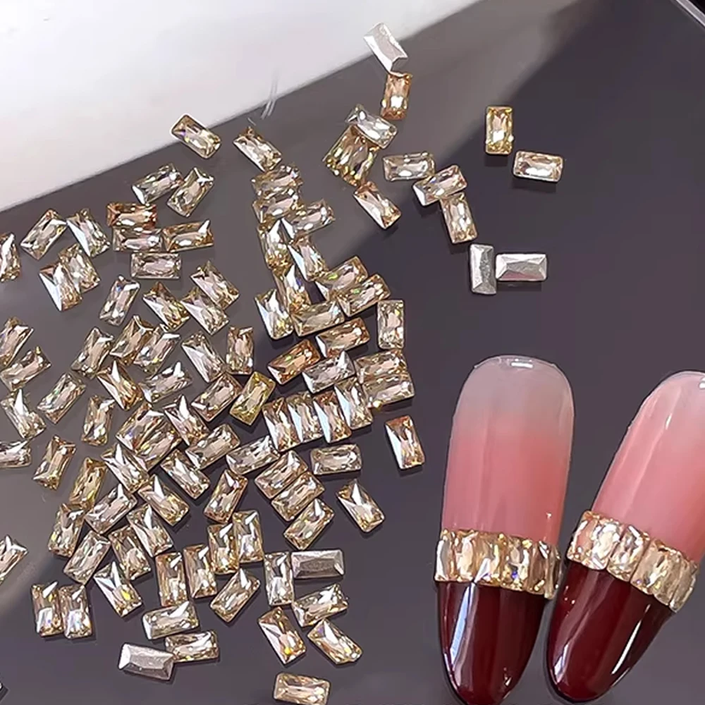 12 Gitter Gemischte Mini-Rechteck-Zirkonia-Nagelsteine 3D Bunte 3mm Luxus-Kristall-Nagelglitzer-Edelsteine Weiß/Rosa Flache Rückseite Diamanten – Detail 7