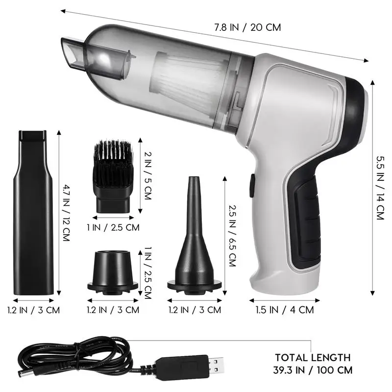 1 Set Wireless Handheld Vacuum Cleaner Cordless Air Duster Super Strong Car Rechargeable High Power Portable Car Vacuum Cleaner