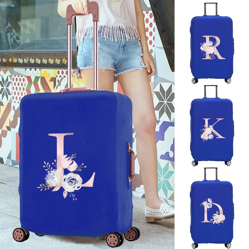 

Luggage Case Scratch Resistant Thicken Trolley Protective Cover Apply To 18-28 Inch Pink Flower Print Travel Accessory Covers