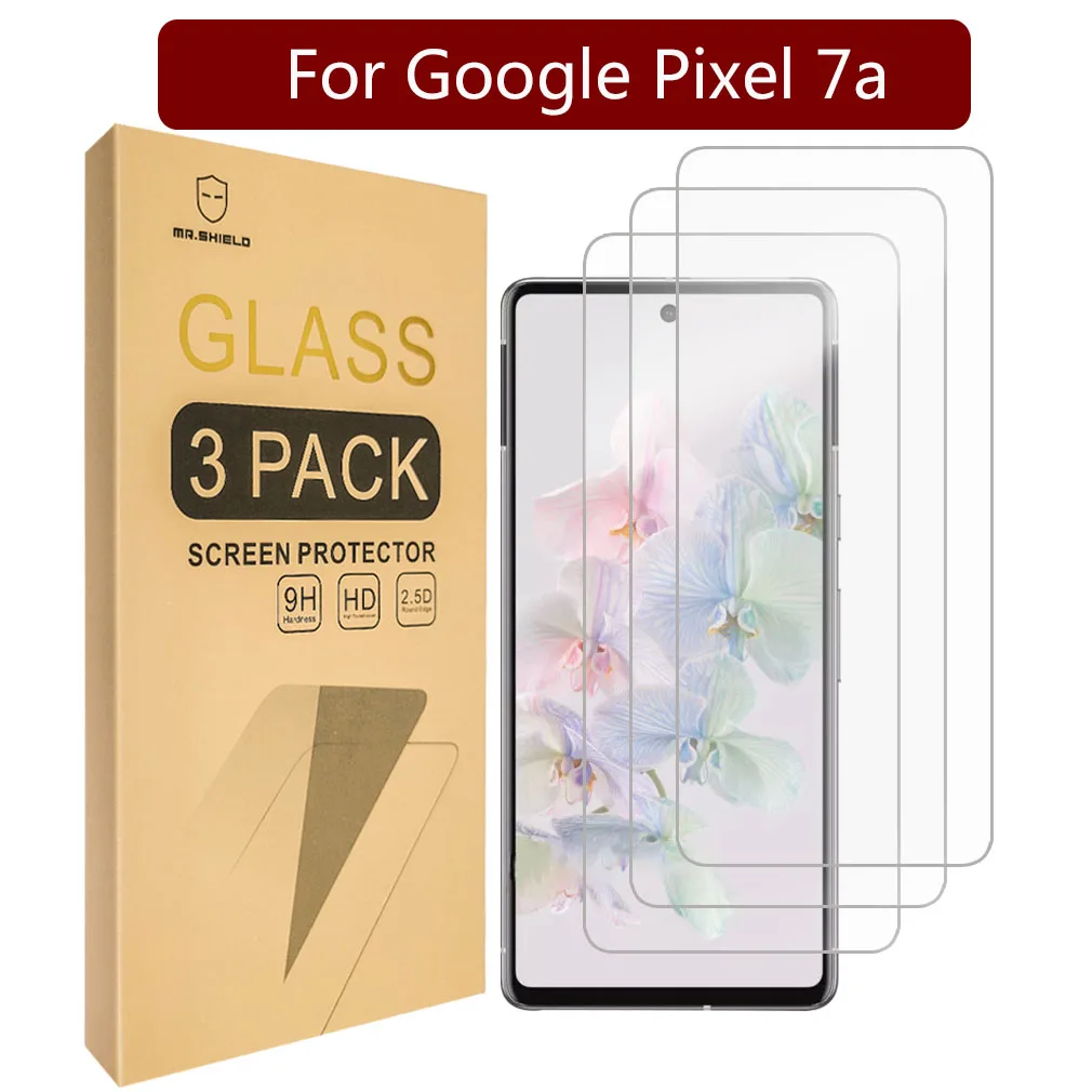 

Mr.Shield [3-Pack] Designed For Google Pixel 7a [Tempered Glass] [Japan Glass with 9H Hardness] Screen Protector
