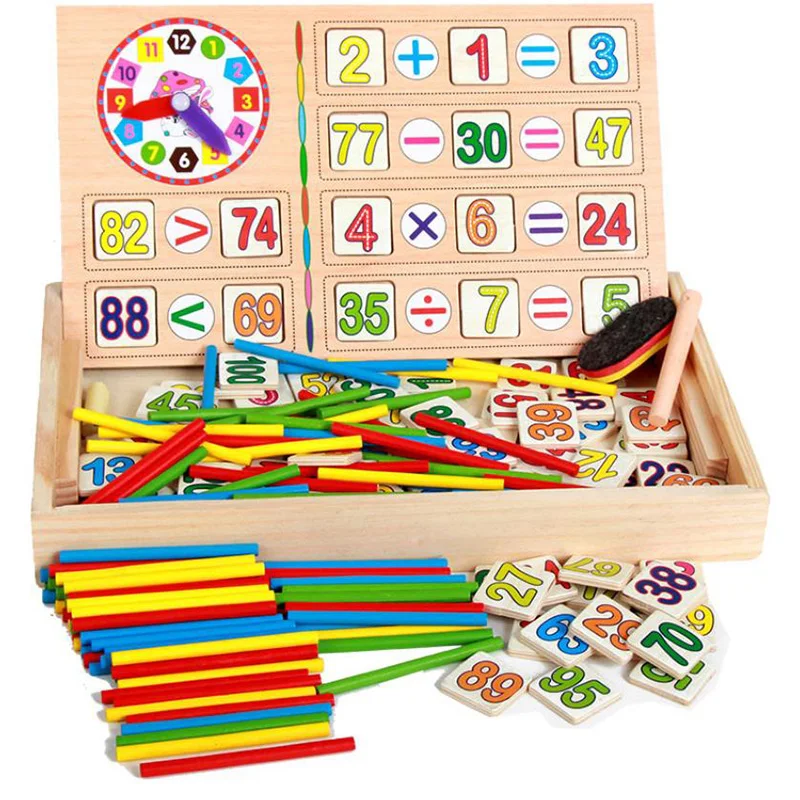 

Kids Math Toys Children Wooden Count Geometric Shape Cognition Numbers Match Baby Early Education Teaching Boy Girl Gift