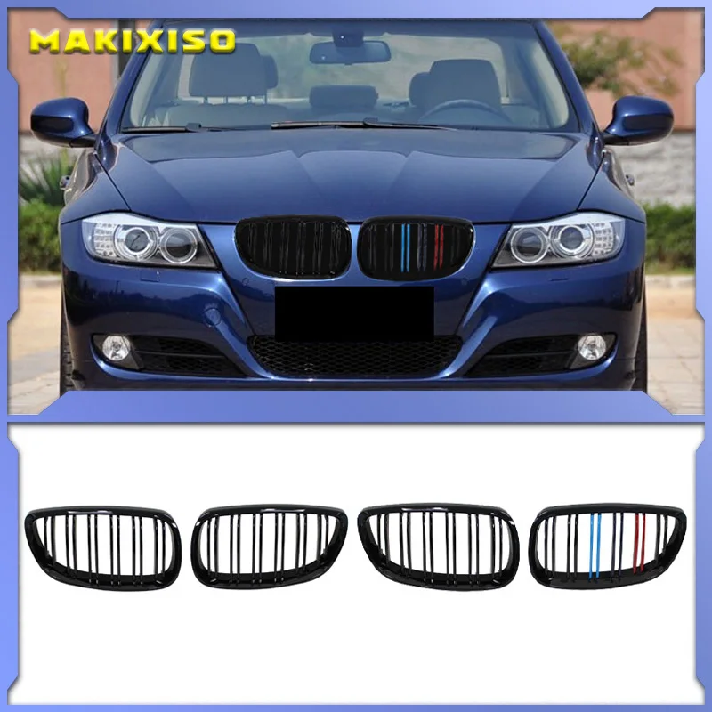 

Front Bumper Kidney Grill For BMW E92 E93 M3 2006-2009 Gloss Black Dual Line Grille Car Styling Racing Grilles Replacement Part