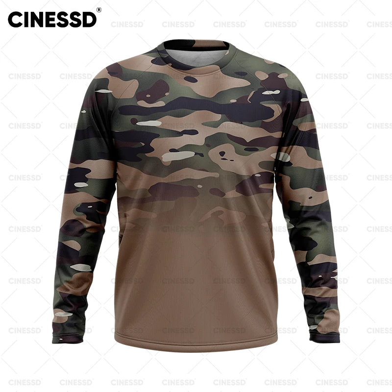 Breathable Men Mountain Bike Camouflage Long Sleeve MTB Racing