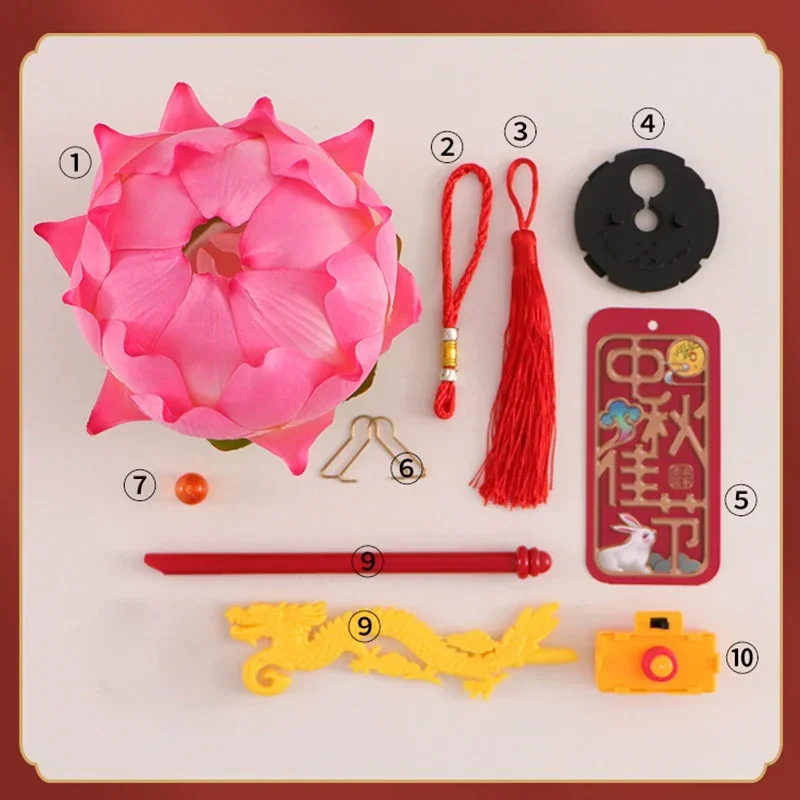 2024 neue Mid-Autumn Festival Lotus Laterne Hand Leuchtende Licht Lotus Laterne Chinesische Festliche Atmosphäre Dekoration Prop – Detail 7