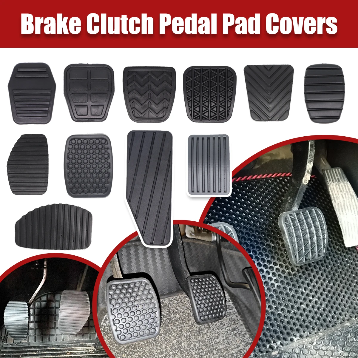 Rubber Car Brake Clutch Foot Pedal Pad Cover Citroen Opel Toyota VW Honda Ford Nissan Suzuki Kia Ford Renault Chevrolet car accessories car pedals pedal cover