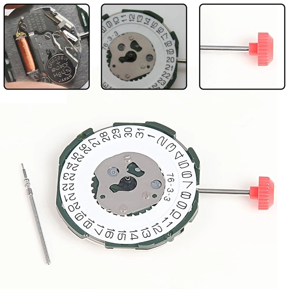 Draagbare Quartz Uurwerk Reparatie Vervangend Horloge Met Verstelsteel Voor Miyota 2115 Makkelijke Accessoires