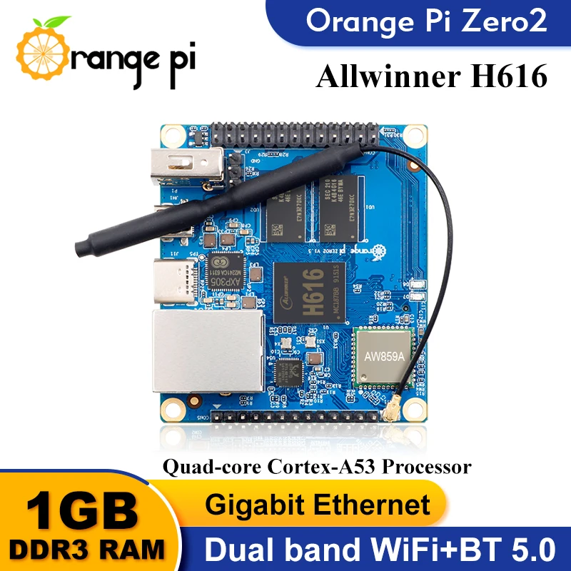 Orange Pi Zero 2 +   ġ + ̽ ̱  ǻ 1GB RAM BT5.0 WIFI Run ȵ̵10,   OS Zero2  