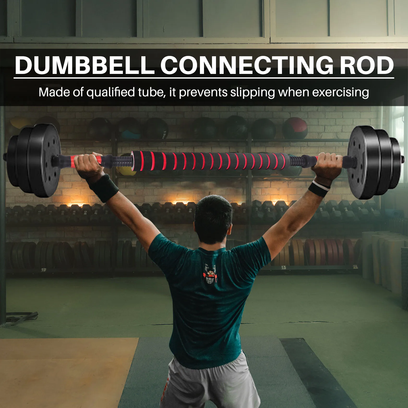 40cm Dumbbell Connecting Rod Barbell Connector Bar Weightlifting Accessories for Home Gym 2