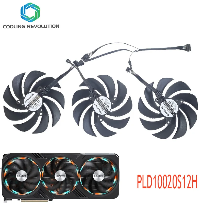 Ventilador de Placa Gráfica para Gigabyte Geforce Rtx 4090 Rtx 4080 Gaming oc Ventilador 105 mm Pld10020s12h - Imagem 2