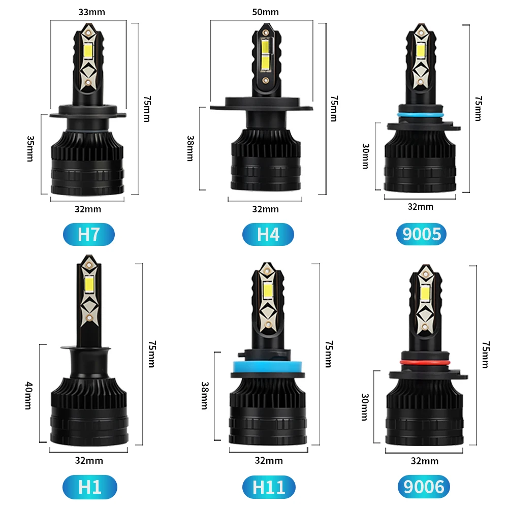 80000LM H1 캔버스 LED 헤드라이트 300W H4 H7 H11 9005 HB3 9006 HB4 자동차 전구 6000K 백색 CSP 칩 터보 자동차 램프 12V 24V