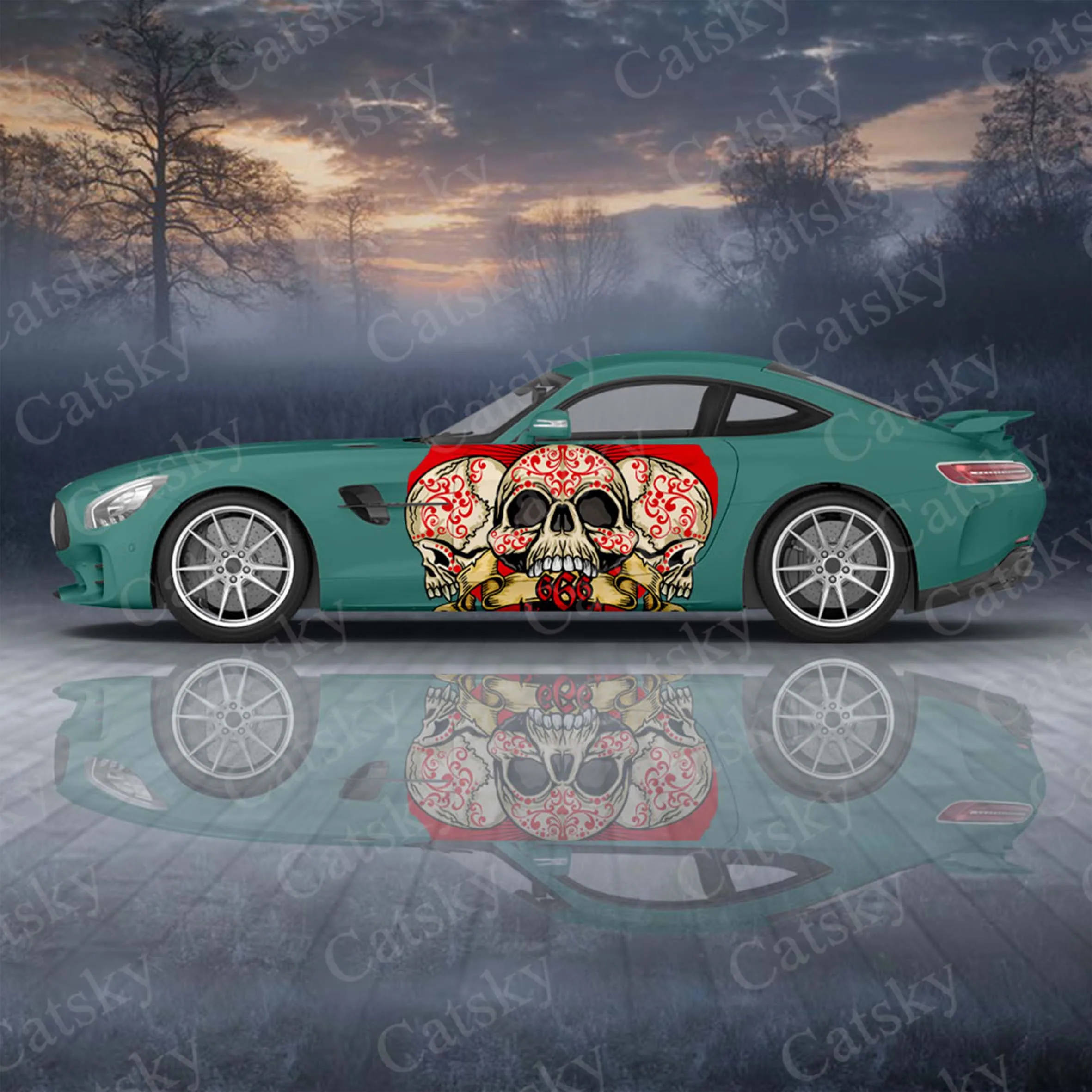 

Skull 2pcs/Set Car Sticker for Universal Large Car Sticker for Univers, Car Stickers on The Left and Right Sidesal