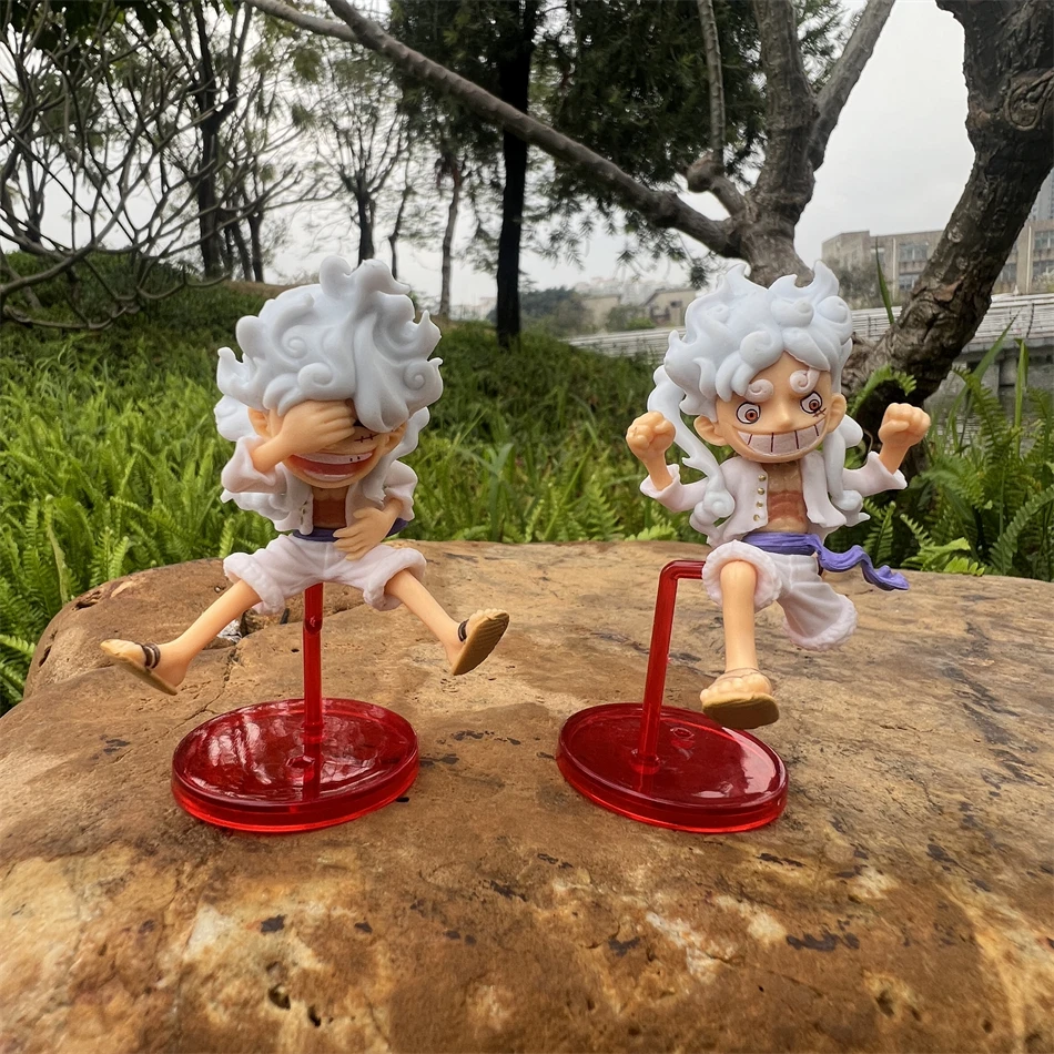 Treingi 2024 9cm Anime One Piece Figura Sun God Nika Gear 5 Luffy Figura PVC Figuras de acción Modelo coleccionable Juguetes para niños Regalos