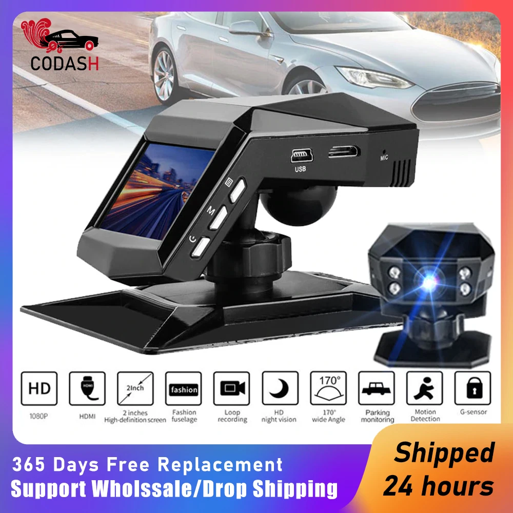 

CODASH Car DVR 1080P Dash Camera Auto Camera Dash Cam Cycle Recording Night Vision Video Recorder Dashcam With Center Console
