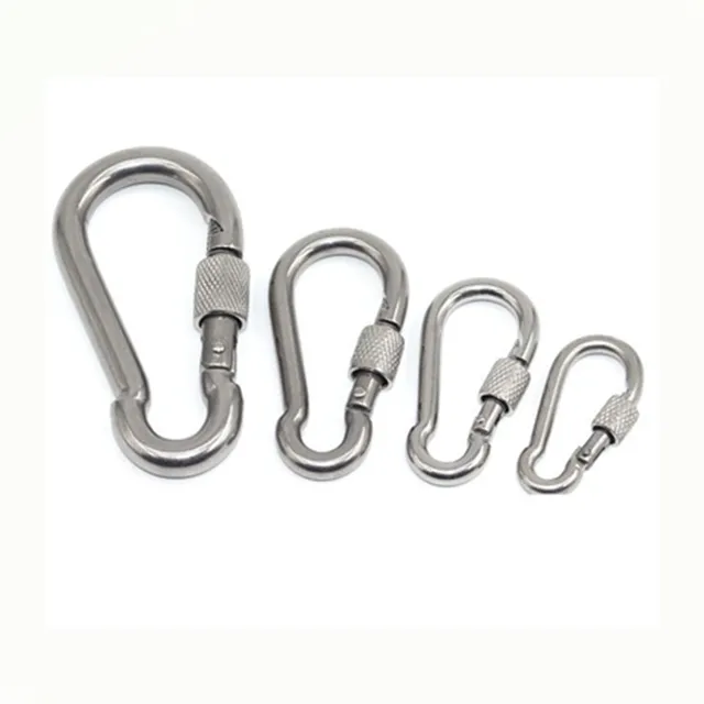 M6/M8/M10 Multifunctional 304 Stainless Steel Spring Snap Carabiner Quick Link Lock Ring Hook snap shackle Chain Fastener Hook