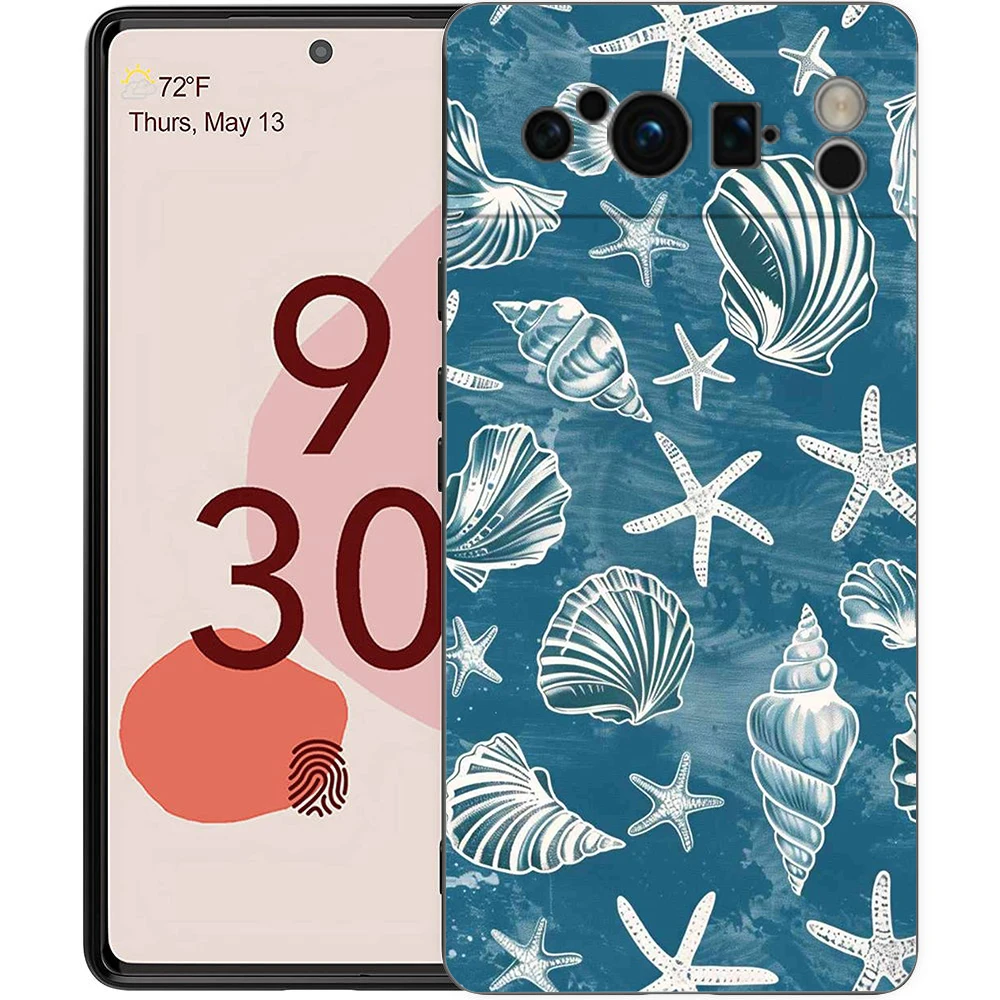 Blue Ocean Animals Shockproof TPU Phone Case - Soft Protective Black Cover