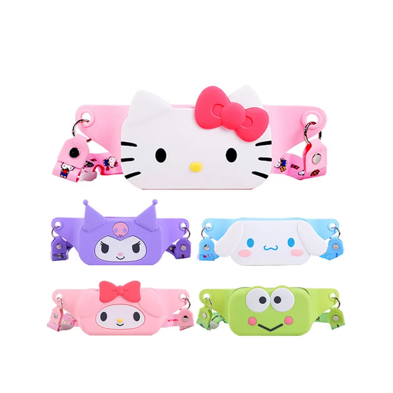

Sanrio Hellokitty Mymelody Kuromi Keroppi Cinnamoroll новая кавайная силиконовая нагрудная сумка мультяшная Студенческая Диагональная Сумка